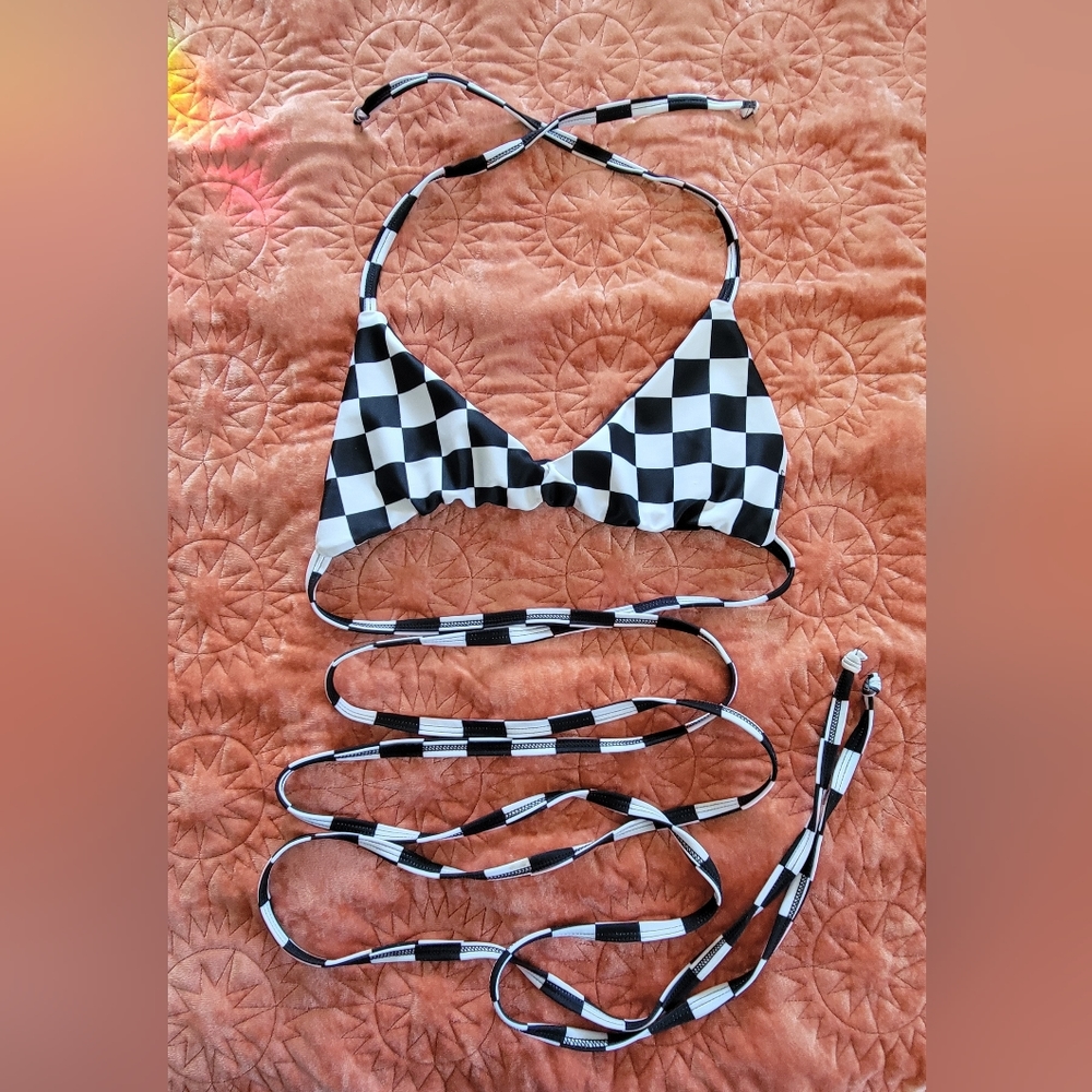 Checkered bikini top